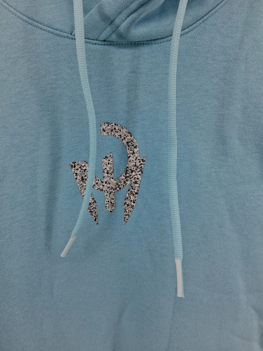 adidas Mahomes Light Blue Crewneck Hoodie with Drawstring & Front Pocket
